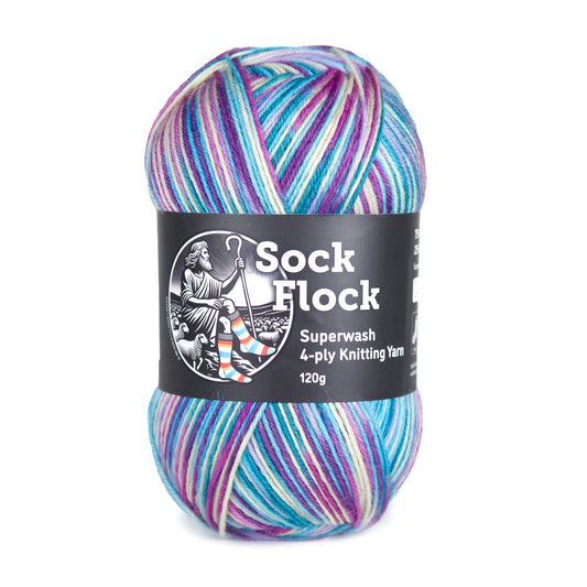 Sock Flock Superwash 4-ply Knitting Yarn (75% New Zealand Wool, 25% Nylon) - Sea Glass (120g)